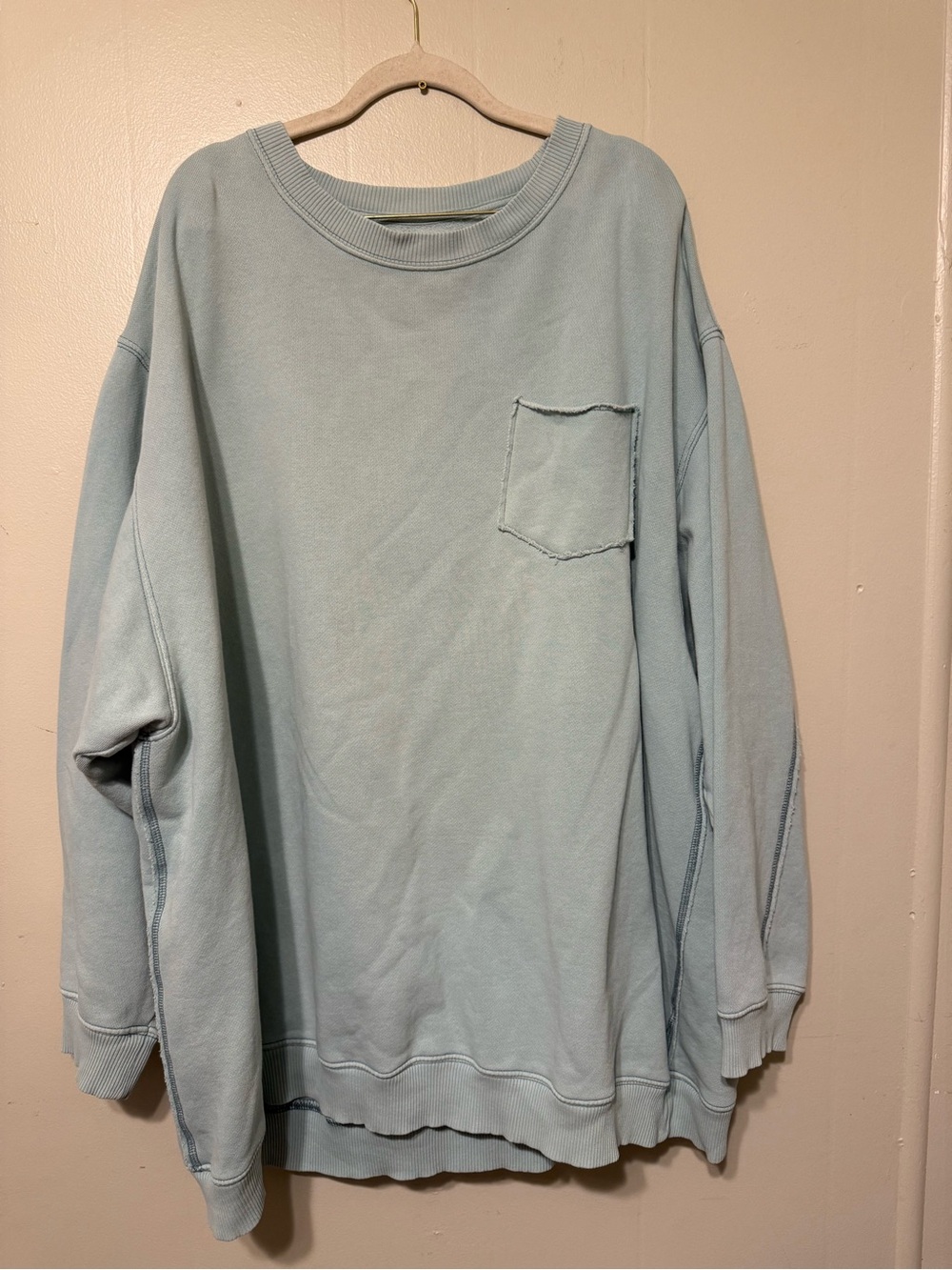 Aerie Women’s Ment color Crewneck Sweater with Pocket XXL